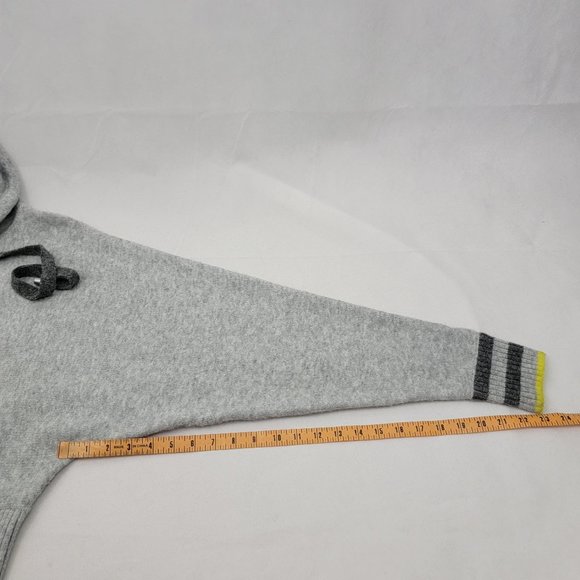 H&M Pringle Of Scotland Womens XS Hoodie GRAY Knit Sweater Oversized Wool Blend - Picture 11 of 14